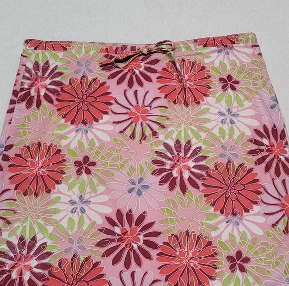 Rare Vintage 90s Delia's Retro Daisy Print Tie-Waist Low Waisted Midi Skirt M - Picture 3 of 11